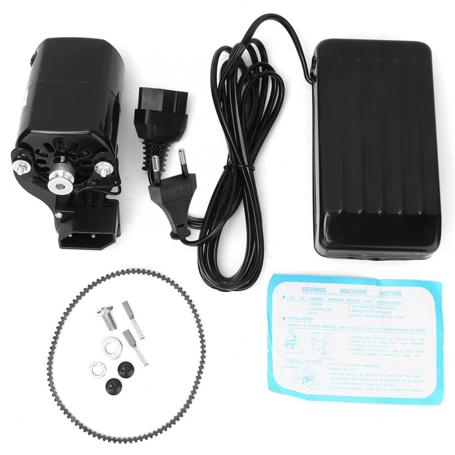 Symaskiner tilbehør 180w symaskine motor &amp; fodpedal sæt sæt hjemmesymaskine dele symaskine motor: Eu-stik