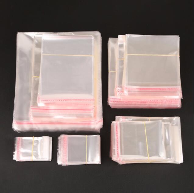 100pcs/lot Multi sizes option Clear Mini Small plastic bags for jewelry Self Adhesive Seal OPP Storage Package bag: 6x10cm