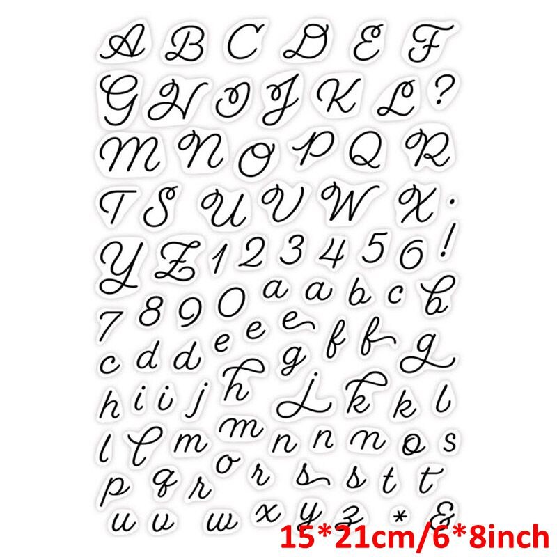 Cursieve Woorden Script Alfabetten Clear Silicone Postzegels Seizoenen Groet Warme Wensen Postzegels Diy Scrapbooking Craft Album: Stamps 3