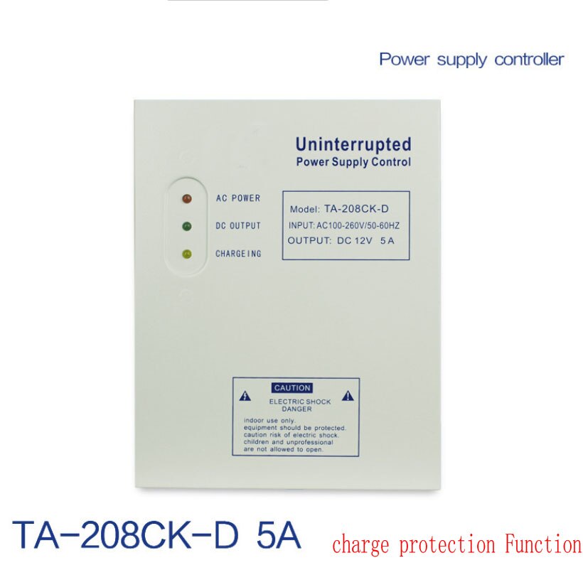 208CK-D AC 110-240V DC 12V/5A Access Control Uninterrupted Power Supply Box Door Access Control System Switching Supply Power: 280CK-D