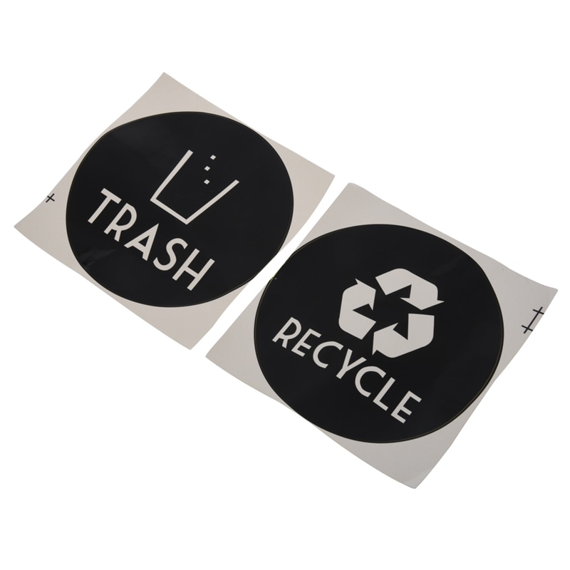 Recycle + Trash Vinyl Belettering Decal Sticker(6X6 Inch, Zwart)