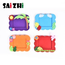 Saizhi Kids DIY Craft Kit 3D Cartoon Photo Frame Puzzle Toy Children Handmade EVA Cloth Sticker Child Creativity Toy Kit SZ3629