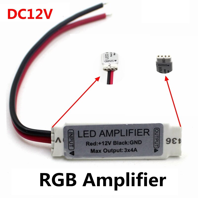 DC12V 3 * 4A 144W Mini Portable RGB LED Strip Versterker Repeater Voor LED Strip RGB SMD 5050/ 2835/3528/5730/5630/3014