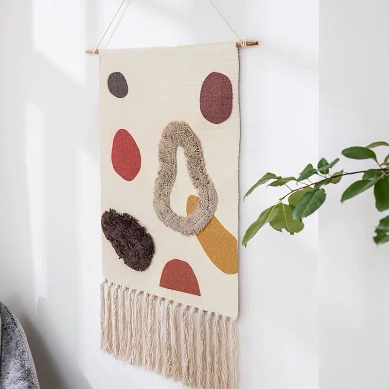 Tenture murale à motifs géométriques style Boho, accessoires de décoration pour la maison, coton et lin, tissé à la main, Art de la maison: B