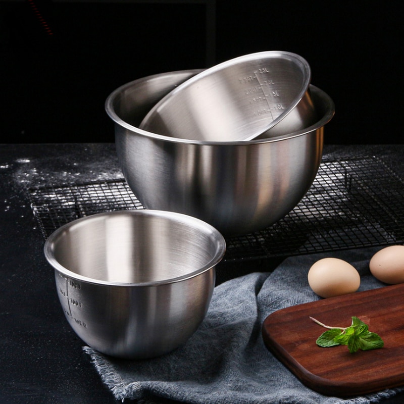 304 madlavningskogegryde i rustfrit stål til æggebad på kontinentalt uddybes let at modtage en multifunktionel salatskål