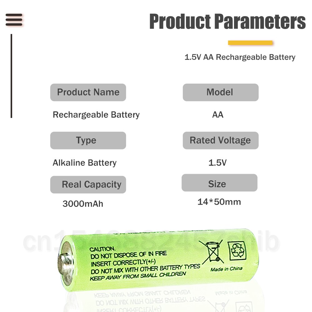 Batterie alcaline Rechargeable AA 1.5V 3000mAh + chargeur de batterie alcaline USB intelligent à 4 emplacements pour pile AA AAA 14500 10440 16340 10440