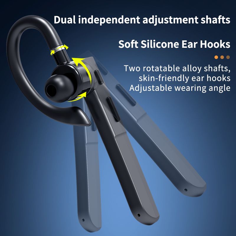 Trådlösa bluetooth-hörlurar med 5.3 enkla hörlurar och hd-mikrofon, stereoheadset, handsfree-samtal, affärshörlurar för sport, bilkörning och resor