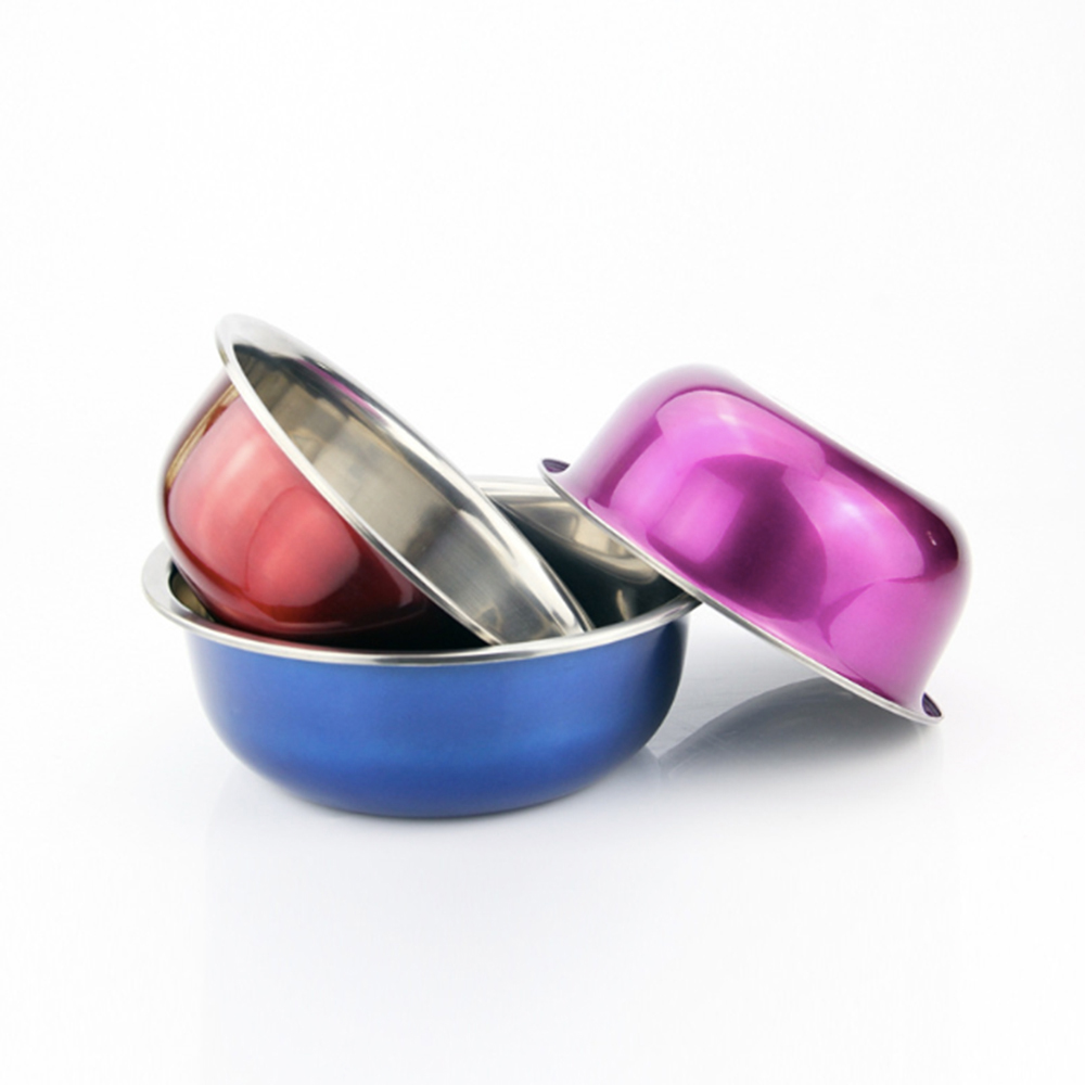 3Pcs Colorful Stainless Steel Mixing Salad Basin Baking Mixer Cookingware Fruit Storage Food Container