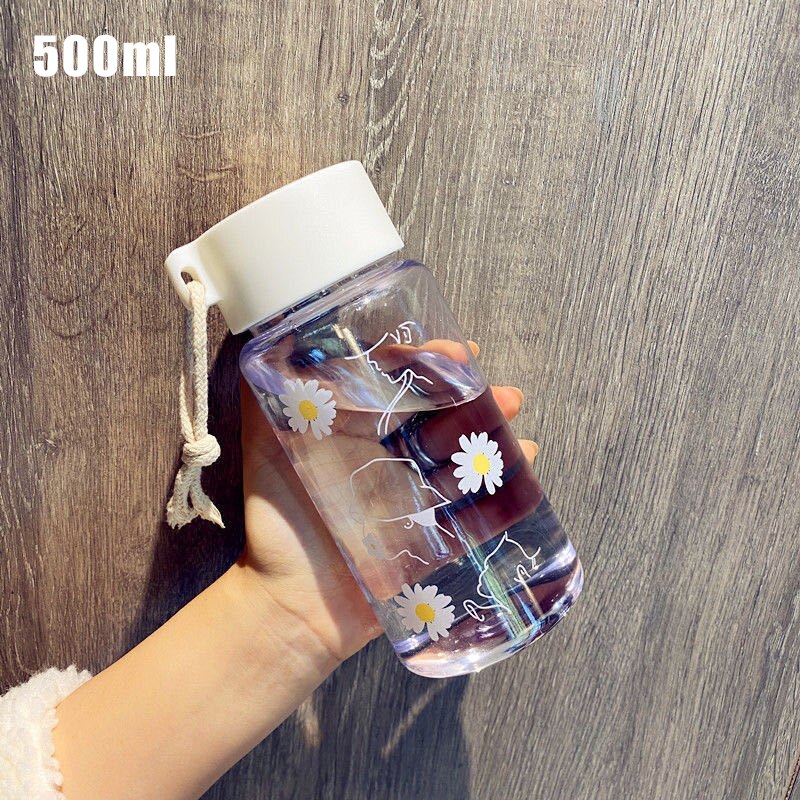 500Ml Margarita pequeña botella de agua de plástico botella de agua congelada portátil de agua potable de Camping al aire libre botella de termo: transparent C