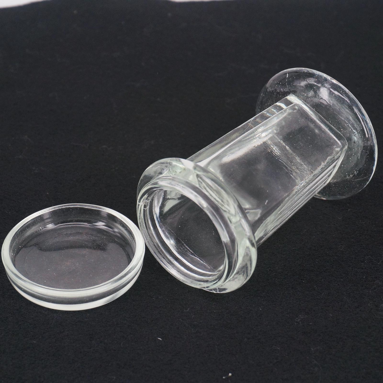 Grand pot de coloration rond en verre de laboratoire avec couvercle