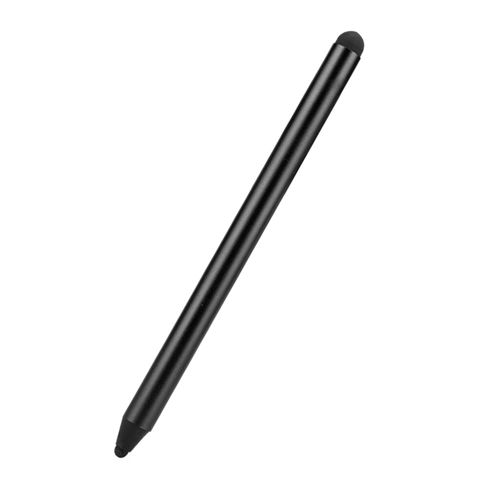 Dual tips kapacitiv stylus pen touch screen tegnepen til iphone mobiltelefon til samsung smartphone tablet pc: Sort