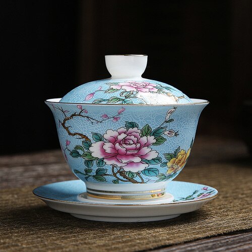 Nytårs te te terrin kop emalje forretning kinesisk stil drinkware servise te sæt kung fu tilbehør: B 1 stk