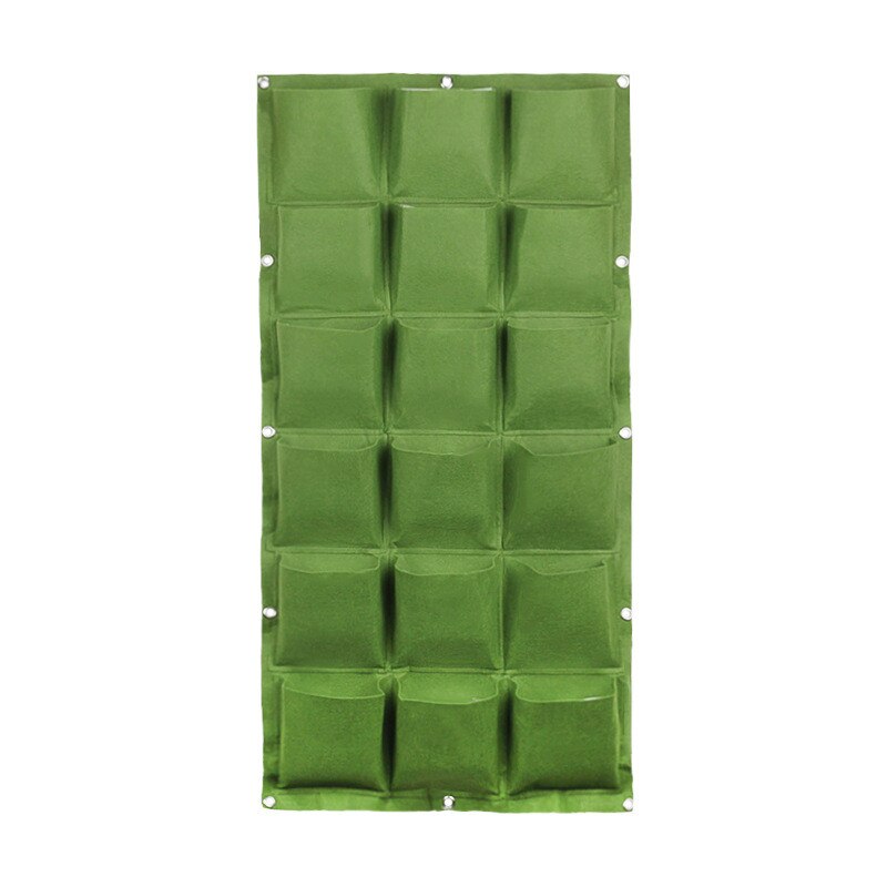 Bolsas de plantación para colgar en la pared, macetero Vertical para jardín, cultivo de plantas verdes, bolsa de vida vegetal, bolsas de suministros, 6/9/12/18 bolsillos: Green  18 pockets