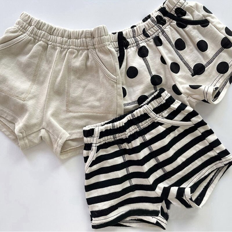 Pantalones cortos con estampado de lunares para niña, ropa informal de verano para niño, pantalones cortos a rayas para bebé, novedad de Primavera de 2022