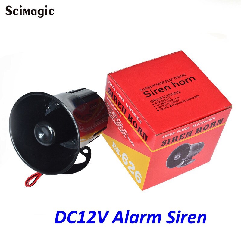 Sirena de Alarma para exteriores, bocina de 12V de CC, con cable fuerte, 115Db, Sirena de Sirena para sistema de Alarma