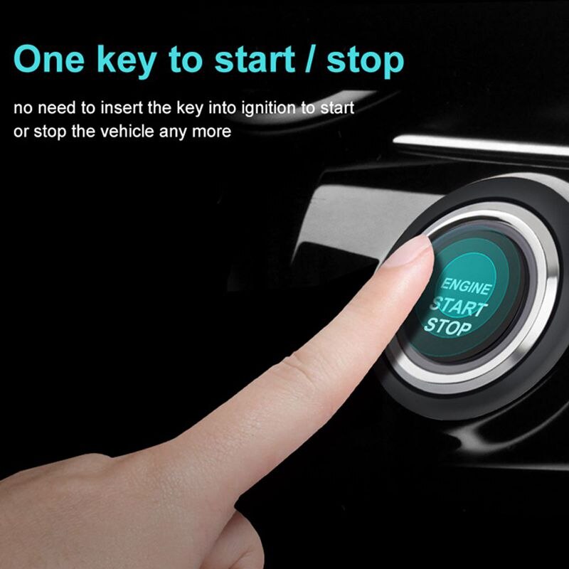 Smart Rfid Auto Alarm Systeem Push Motor Start Stop Knop Lock Ontsteking Startonderbreker Met Afstandsbediening Keyless Go Entry Systeem 12V