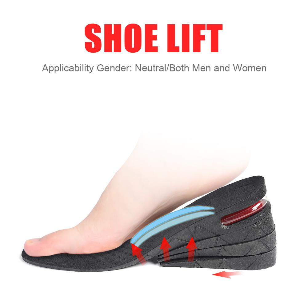 1 Pair Unisex Height Increase Insole Adjustable Cut Lift Shoe Insert Pad Adjustable Cut Shoe Heel Insert Tall Breathable Insole