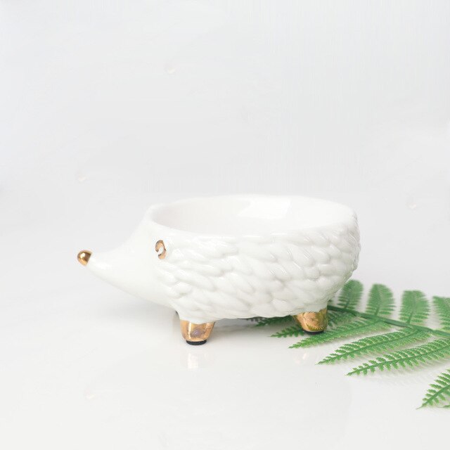 Goud wit keramiek kleine walvis sieraden beugel ring ketting oorbellen opberglade zeepkist lade: Egel