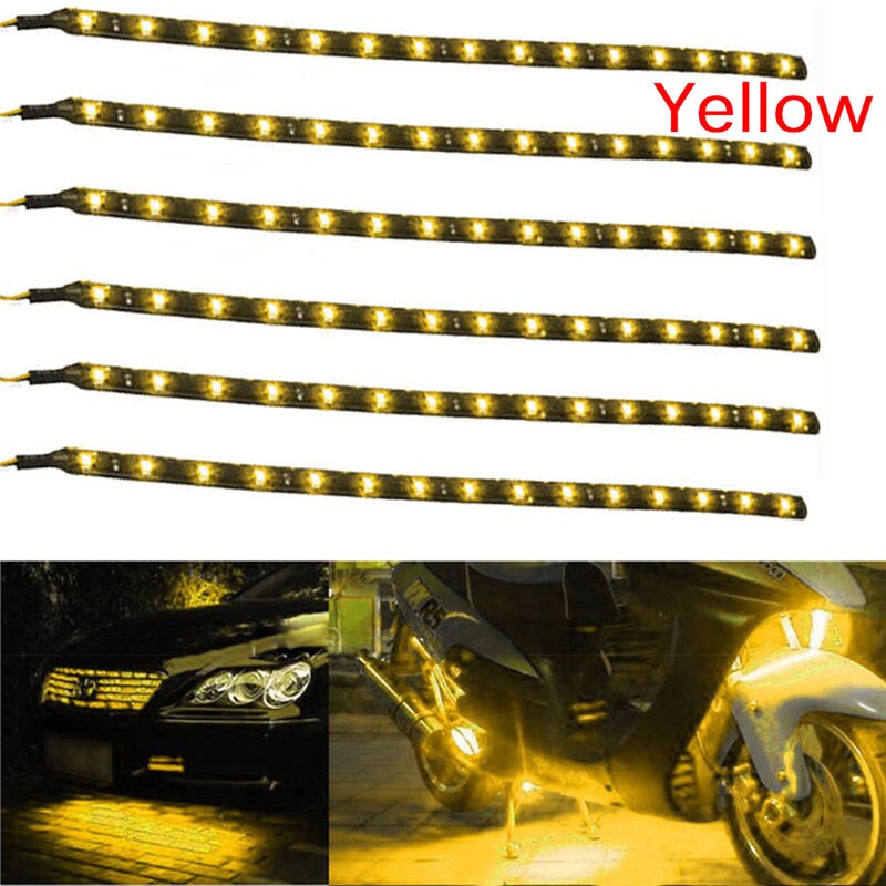 6 Stuks Waterdichte Dc 12V Motor Led Strip Smd Underbody Decoratieve Strip Licht Voor Auto Motorfiets Mooie Decoratieve Zachte lichten