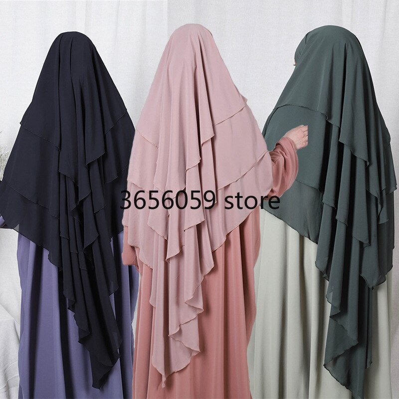 Ramadan Eid Prayer Garment Long Khimar Hijab Scarf Sleeveless Tops Islamic Women Abaya Jilbab Abayas Muslim Arab Clothing Niqab