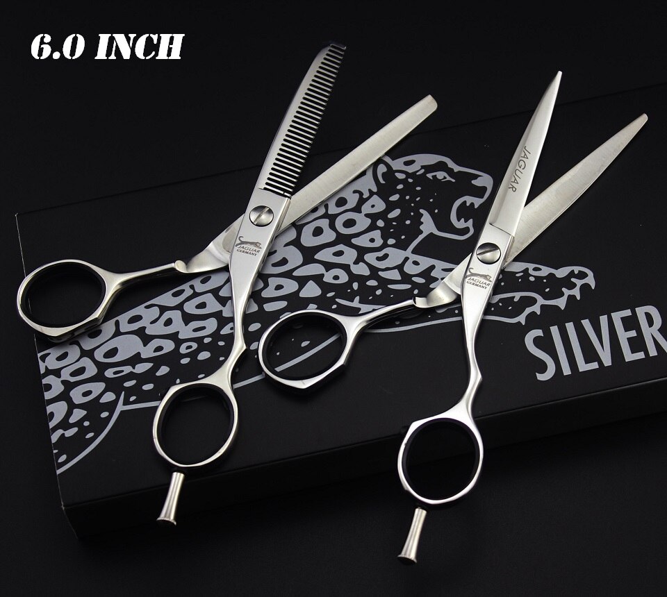 JAGUAR haar schere professionelle 4.5 & 5.0 & 5.5 & 6.0 & 6,5 zoll set schneiden Verdünnung friseur barber salons hört: 6.0 INCH SET OF 04