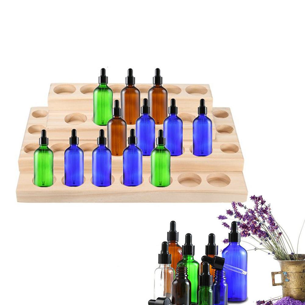 Natuurlijke houten aromatherapie parfum etherische olie display opbergrek houder voor 5-15ml flessen