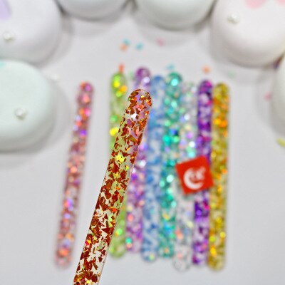20pcs acrylic jelly color scrub cakesicle sticks parent-child DIY ice cream stick popsicle craft model tool Cupcake Toppers: 8