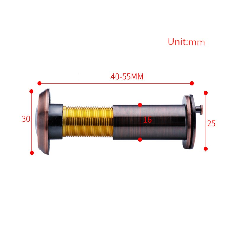 Mirilla con ángulo de visión amplio de 200 grados, herramienta de Hardware para puerta de seguridad, visor con agujero oculto, lente de vidrio ajustable, 1 ud.