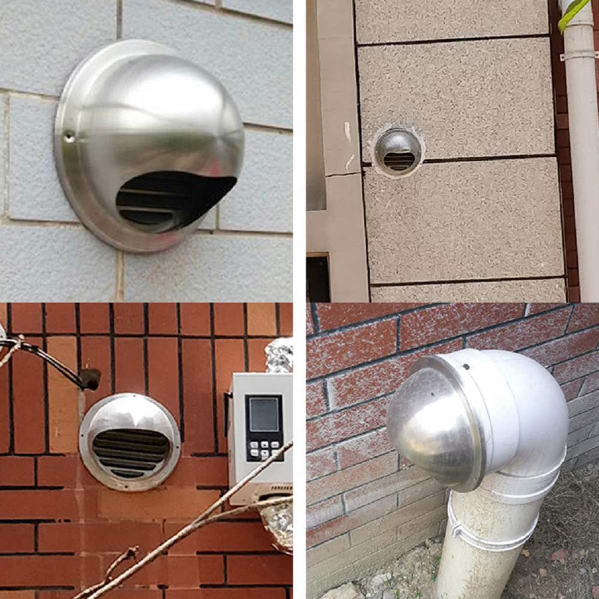 100/150mm Stainless Steel Wall Ceiling Air Vent Ducting Ventilation Exhaust Grille Cover Outlet Heating Cooling & Vents Cap