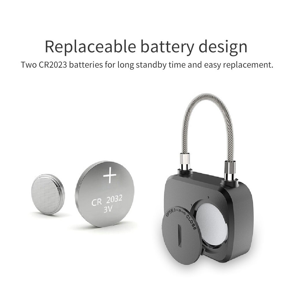 Anti theft security smart fingerprint lock, portable electronic keyless mini padlock for doors Bags and Luggage etc