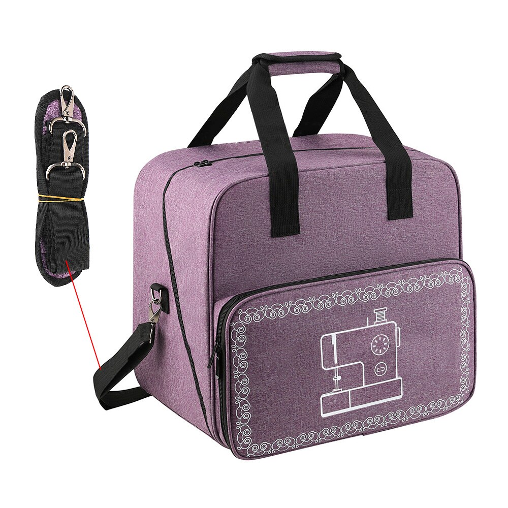 Large Capacity Portable Sewing Machine Bag Travel Home Organizer Bag Thread Yarn Storage Tote Sewing Machine Accessories: Purple