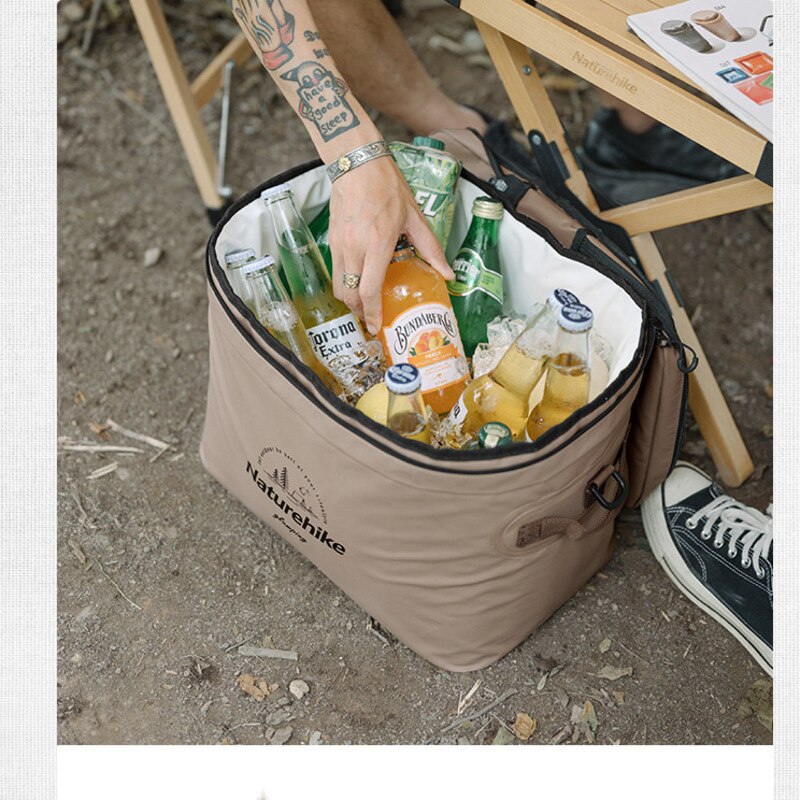 Naturehike 20L Outdoor Thermal Insulation Ice Pack Portable PVC Picnic Bag For Camping And Travel Cold Storage Heat Preservation