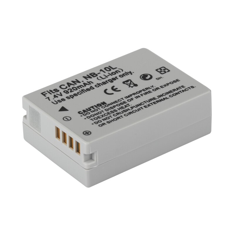 Nb -10l nb 10l nb10l batteri for canon  sx40 hs sx40hs sx50 hs sx50hs g1 x g15 g16 sx60 hs g3x kamerabatterier 920 mah: 1 batteri