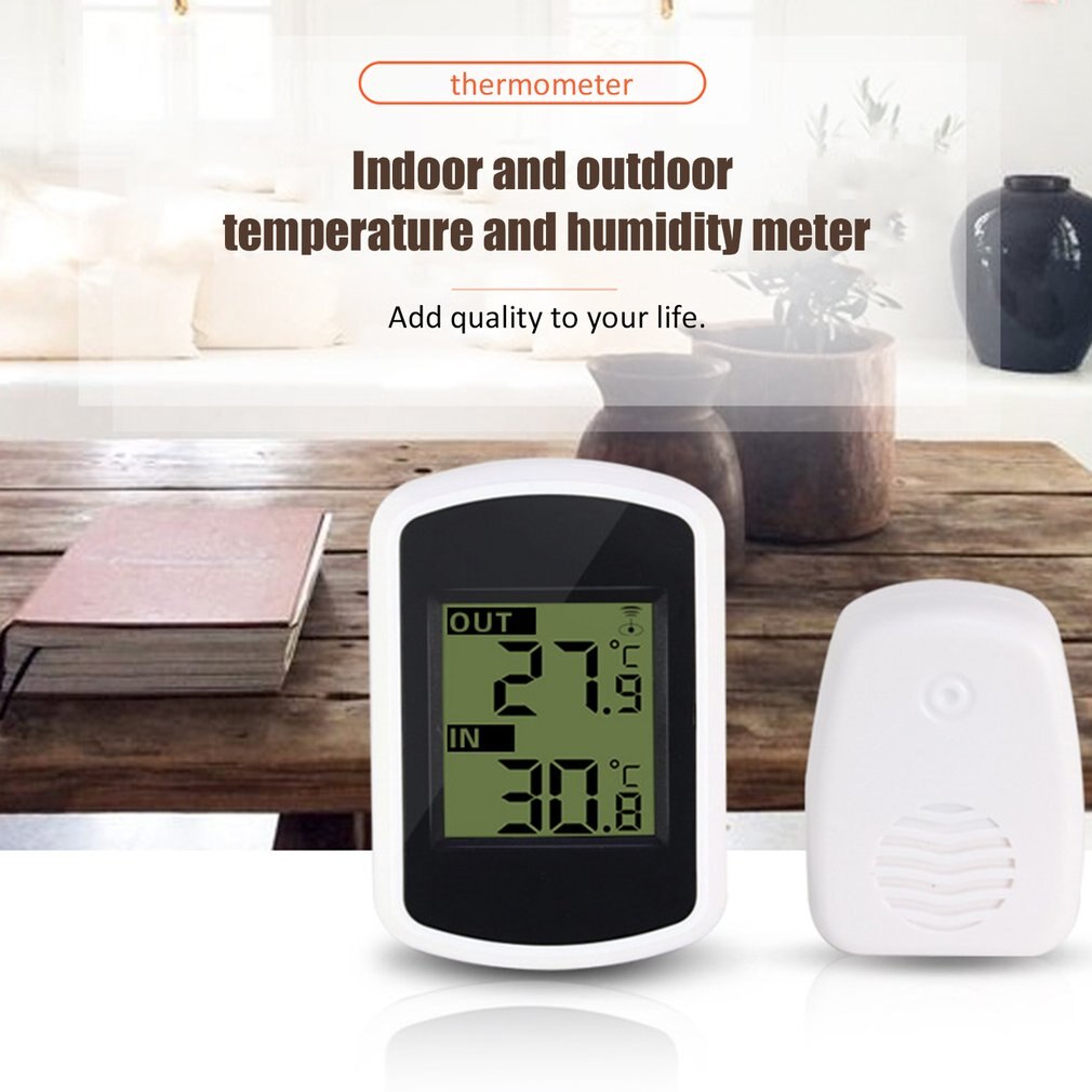 Digital LCD Thermometer Indoor Outdoor Wireless Temperature Meter Sensor Temperature Measurement Ambient Weather Tester LESHP