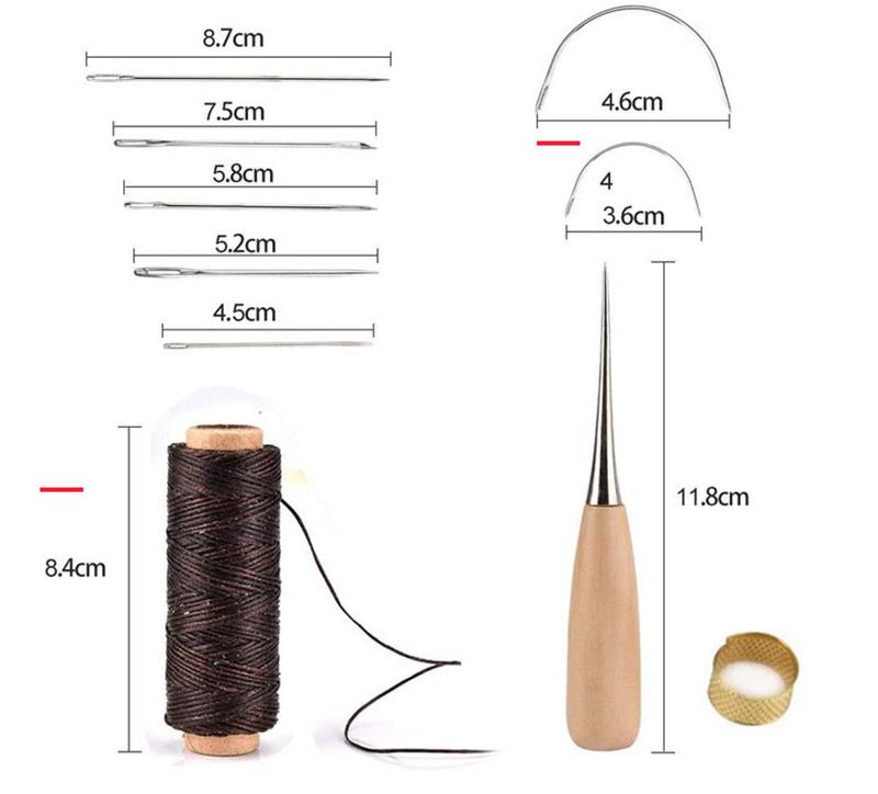 Leer Naaien Priem Kit Gereedschap Naaien Naalden Discussies Voor Diy Leather Craft Speedy Stitcher Stiksels Schoenmaker Canvas Reparatie Tool