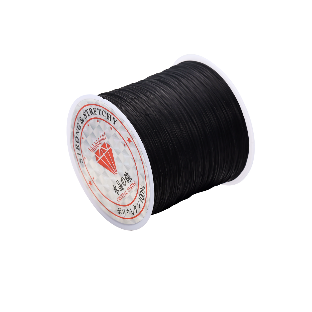 40Meters/roll Black White Stretch Elastic Cord For Bracelet Necklace Nylon Beading Cord String Thread Diy Jewelry Making Supplie: black