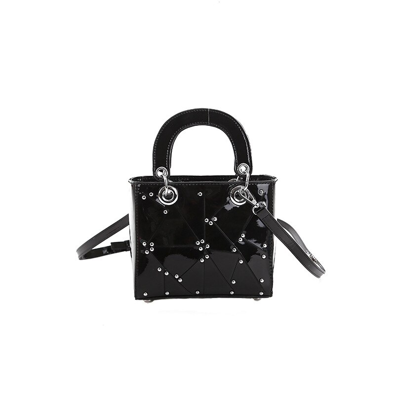PU Leather Shoulder Bag - Solid Pattern - Zipper Closure - Single Strap - Fashion Style: Black