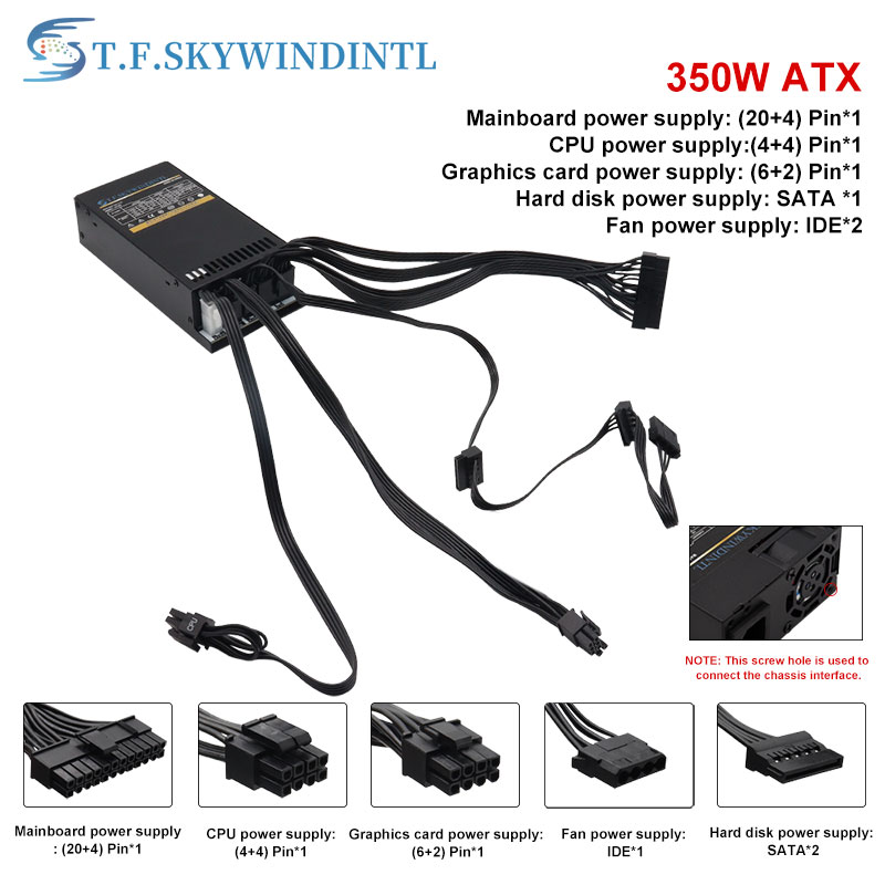 SOLO alimentatore 220V Flex ATX 350W Alimentatore completamente modulare Full Voltage 220V AC Full Power per sistema POS AIO Alimentazione di gioco desktop