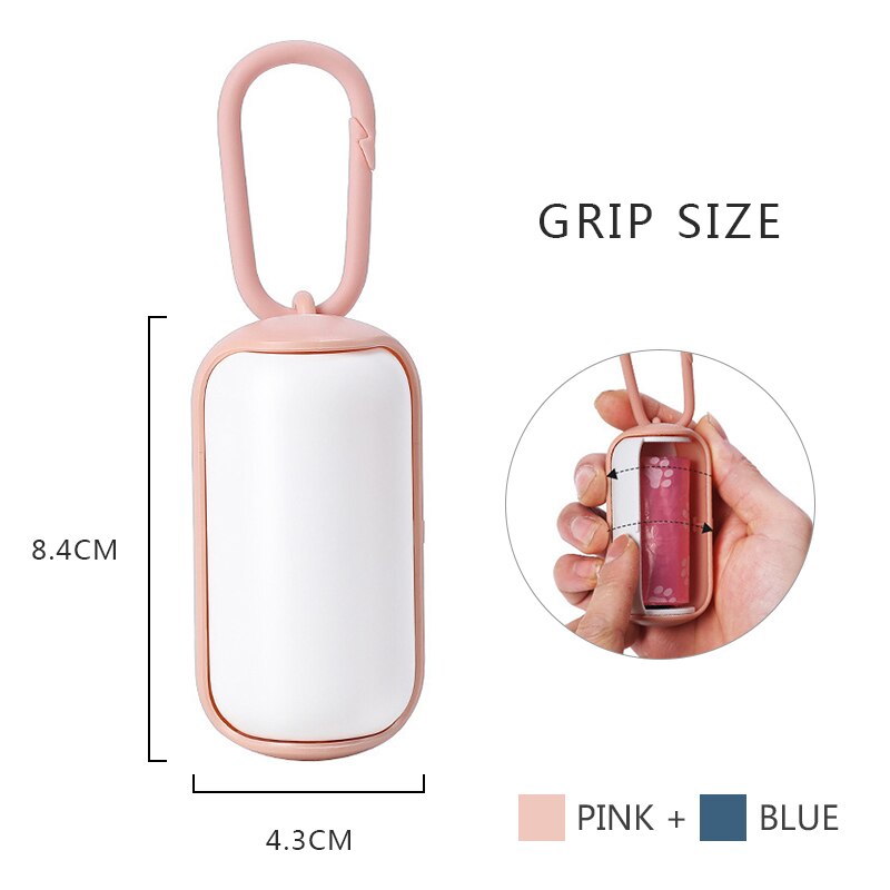 Distributeur pratique de sacs à merde pour chiens, déchets en forme de pilule, fournitures de nettoyage d'extérieur avec 1 rouleau de sacs à merde
