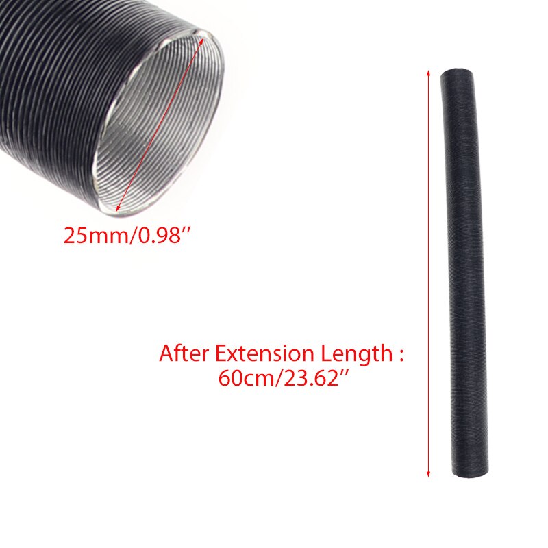 25/42/60/76/90mm Car Heater Ducting Pipe 60-100cm Diesel Parking Heater Duct Aluminum Foil Warm Air Intake Pipe For Webasto: 60cmx2.5cm(LxID)