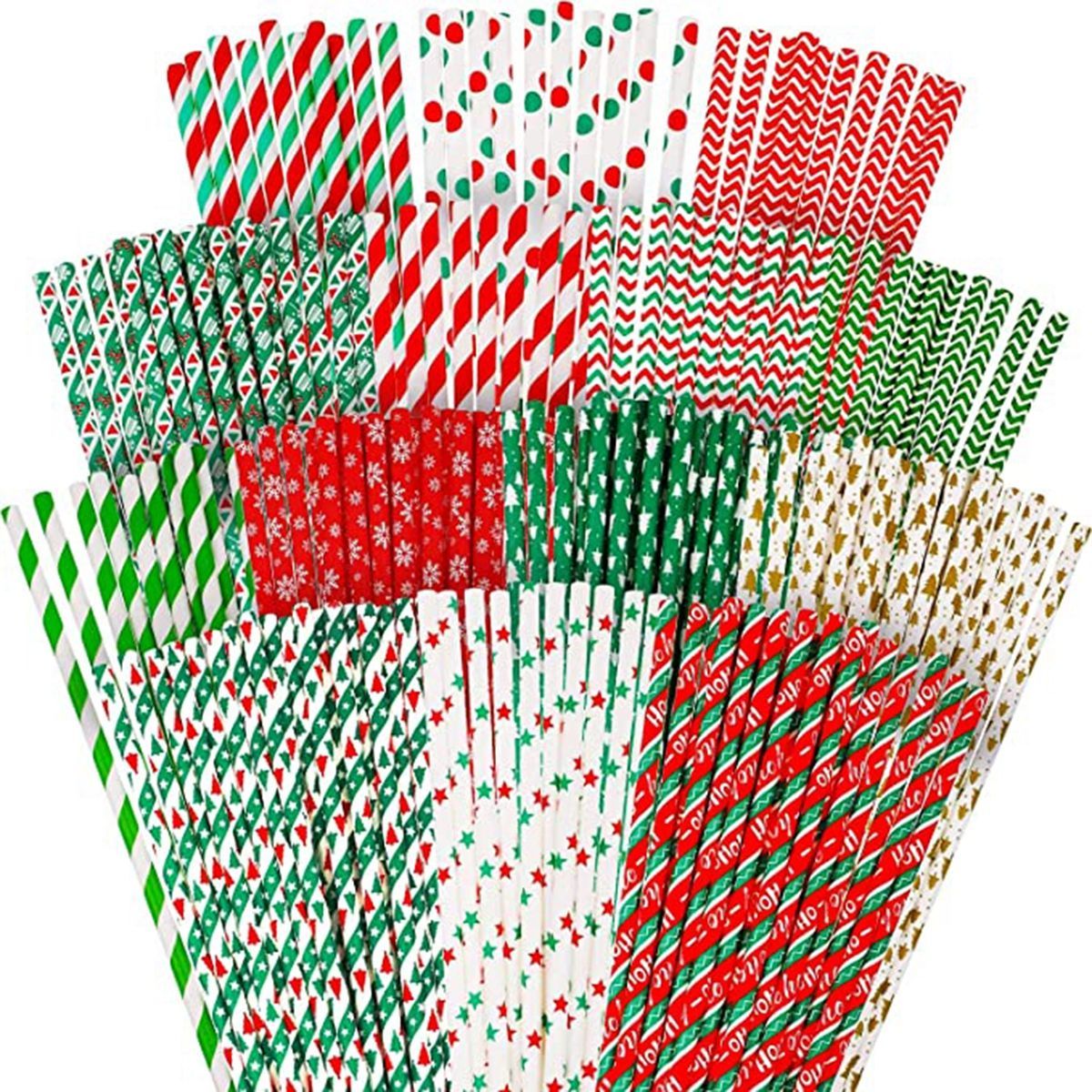 25 Stuks Kerst Papier Rietjes Sneeuwvlok Rietje Vrolijk Kerstfeest Decoraties Voor Bar Thuis Xmas Nieuwjaar Feestartikelen