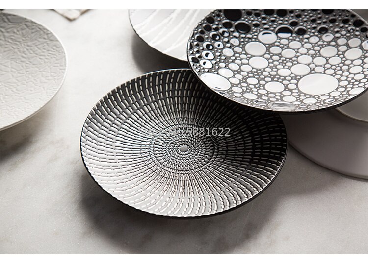 Phnom Penh Geometry Tableware Ceramic Dinner Plate Dish Porcelain Dessert Plate Dinnerware