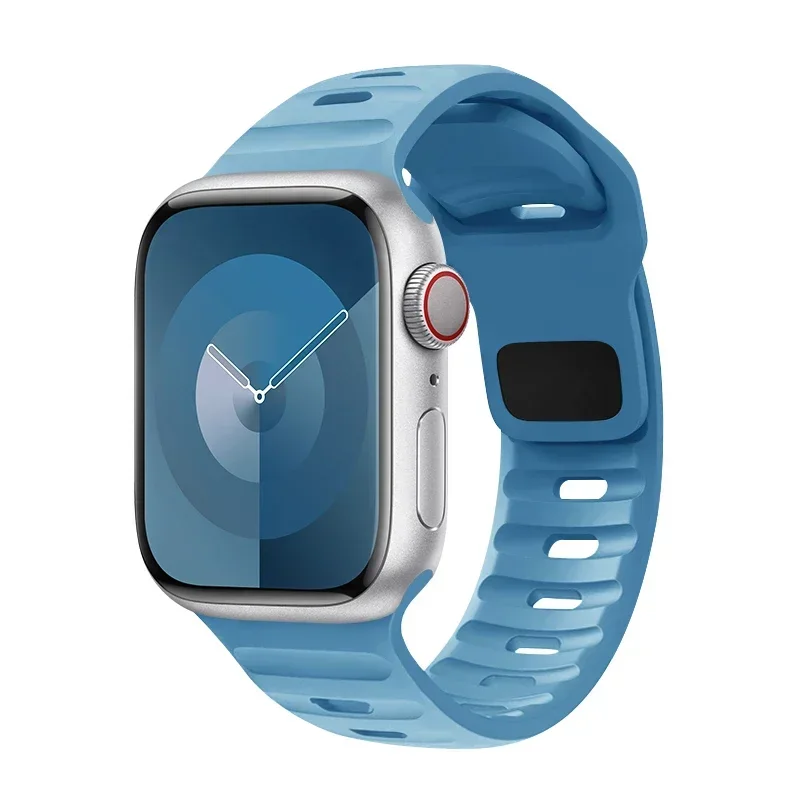 Silikonarmband för apple watch-band 49mm 46mm 45mm 44mm 40mm 41mm 42mm sportarmband correa för iwatch-serien 10 9 8 7 6 se 5 4: Svartgrå / 12mm