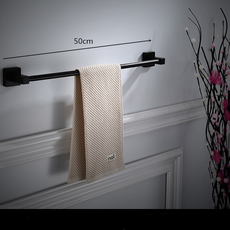 Badkamer Hardware Hanger Set Zwarte Handdoek Ring Badkamer Rvs Antieke Handdoekenrek Haar Droog Houder Badkamer Accessoires: single towel bar