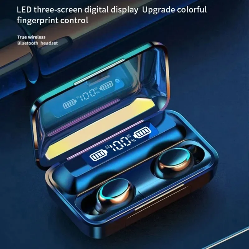F9 Drahtlose Kopfhörer LED Display Binaural TWS Drahtlose Bluetooth Headset Wasserdichte Noise Reduction Bluetooth Kopfhörer