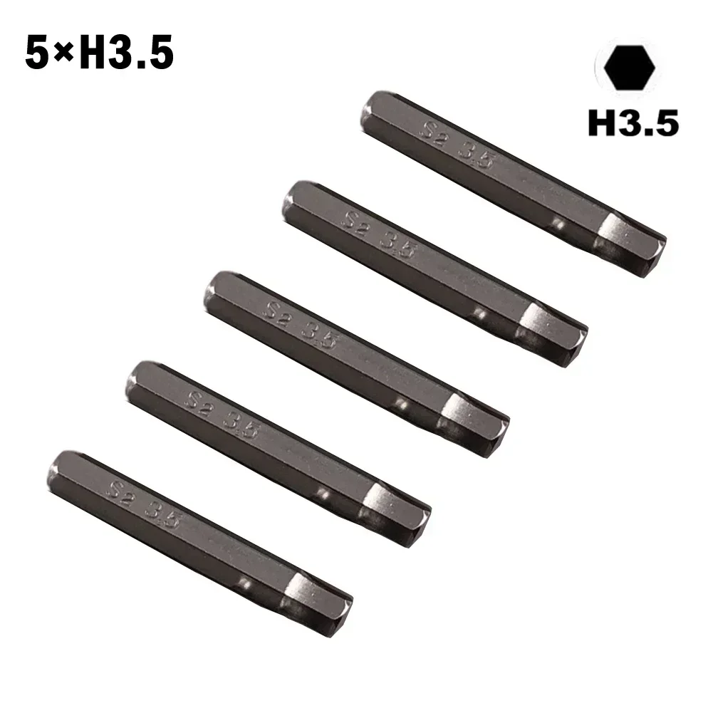 5pcs Hex Shank Screwdriver Bit H4×28mm Small H0.7 H0.9 H1.5 H2 H3 H4 Screwdriver Head 4mm For Hand Repair Tool: Rose