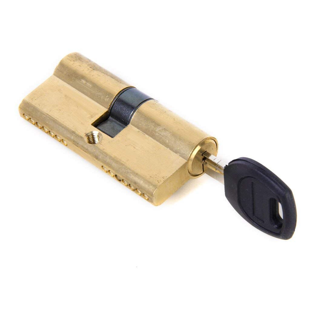 cerradura de puerta de barril 65 MM 32,5/32,5 con cilindro de latón de 7 teclas