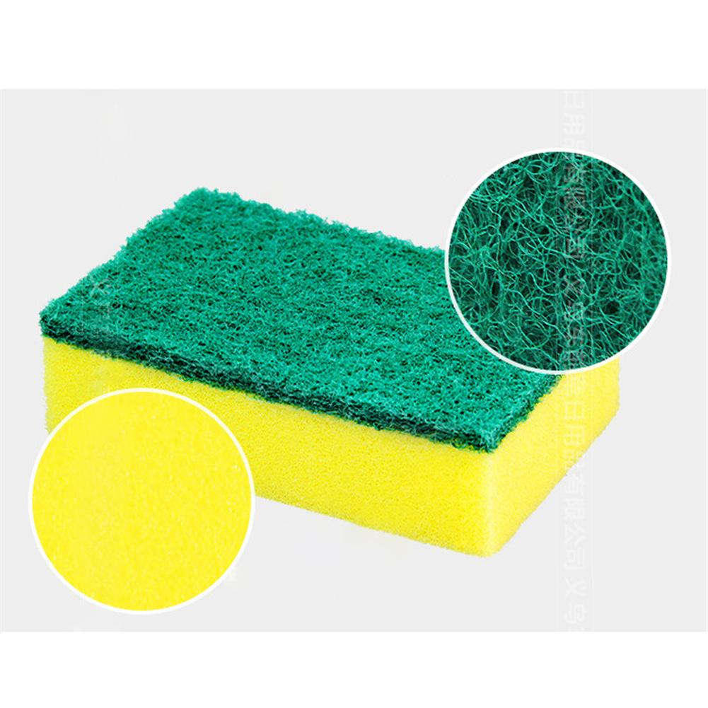 10PCS/Pack High-density Sponge Scouring Pad Kitchen Cleaning Cloth Dishwashing Brush