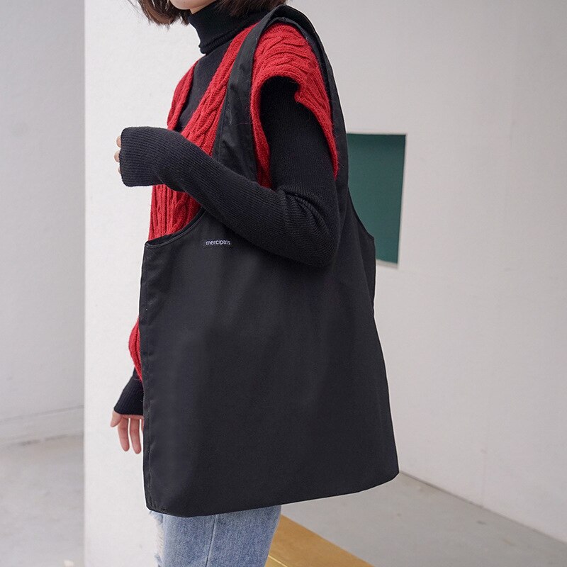 Eenvoudige grote capaciteit canvas tas vrouwen wit winkelen schoudertas handtas hand tassen casual handtas Raden