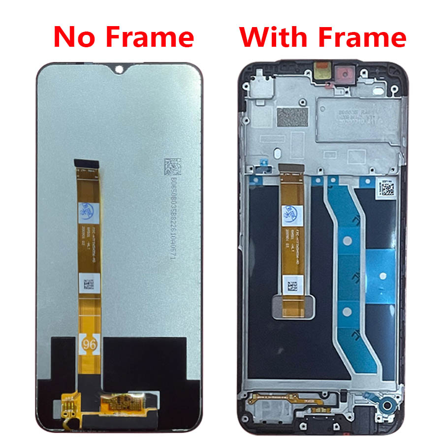 6.5 '' til realme  c15 rmx 2180 lcd-skærm, berøringspanel, digitizer, skærmudskiftning med ramme til realme  c15 lcd